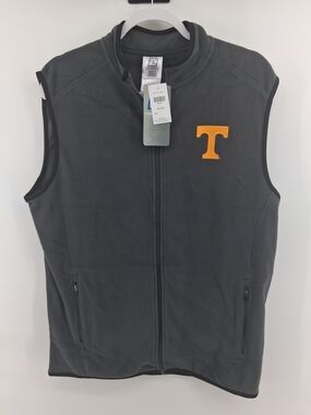 Tennesse Pro Edge Charcoal Gray Fleece Vest with Orange 'T' Logo